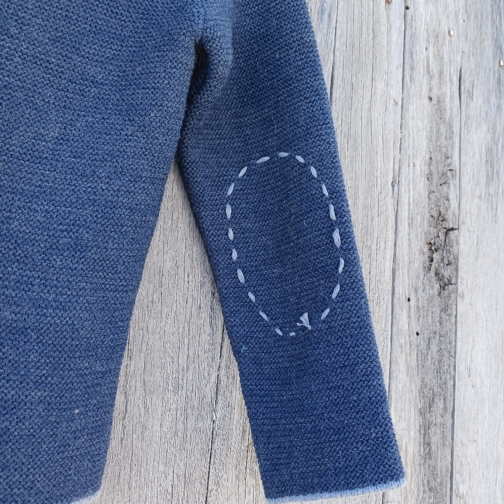 H. Moser Salzburg Wool‎ Blend Blue Sweater Cardigan Size 116 (5/6 Years) Zip - Picture 3 of 6
